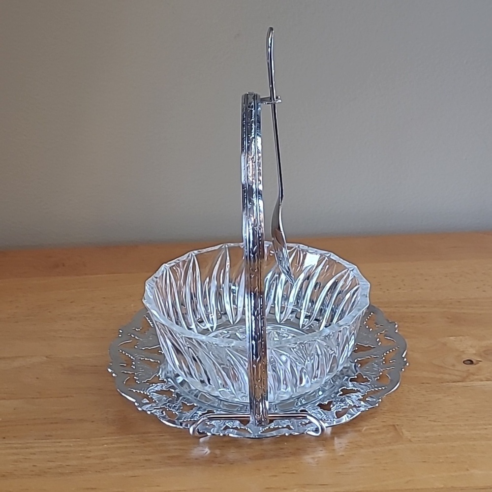 VINTAGE Condiment Caddy With Handled Stand Tray, Bowl And Spoon - Picture 3 of 16